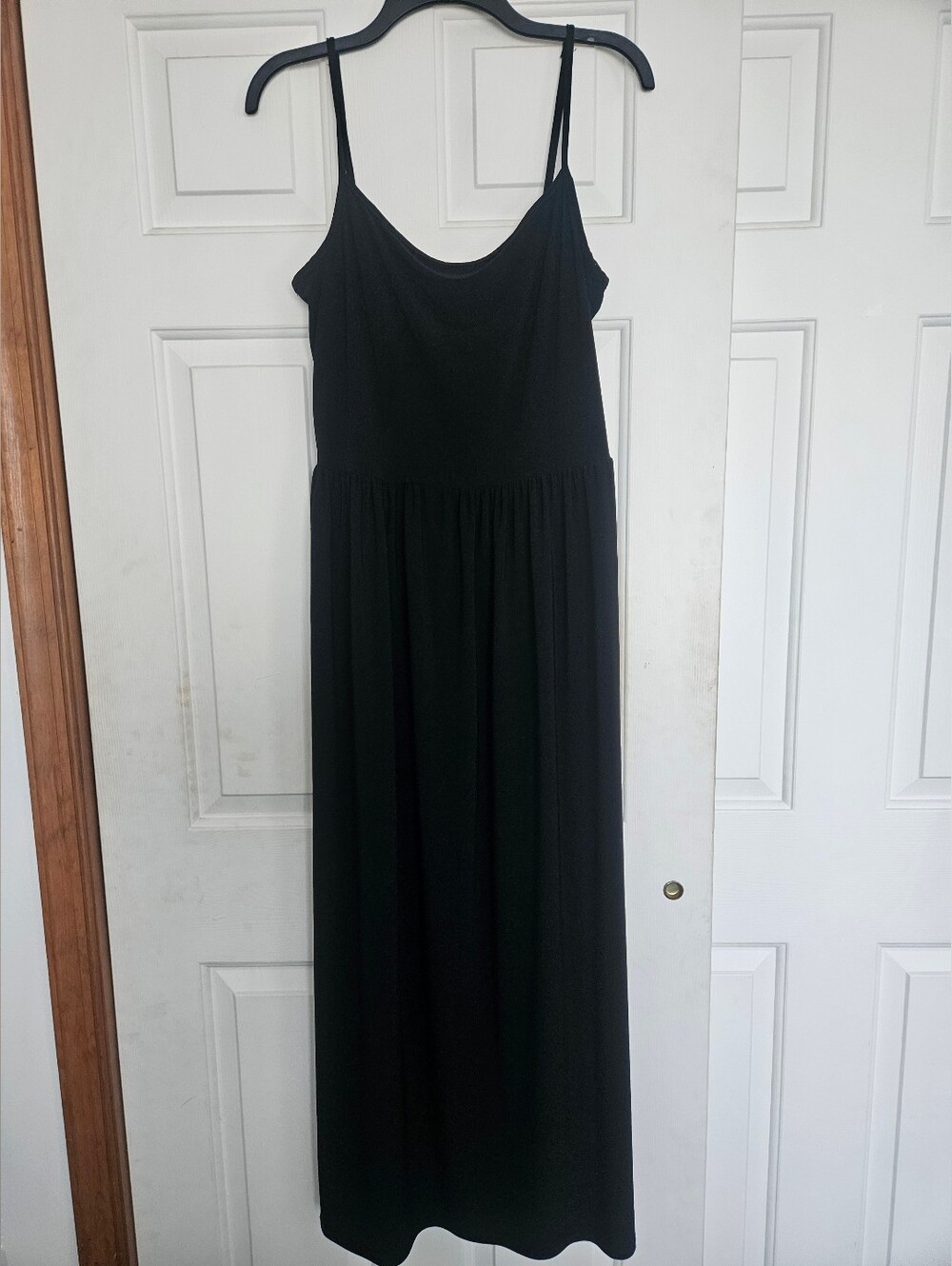 bebe Black Spaghetti Strap Maxi Dress L